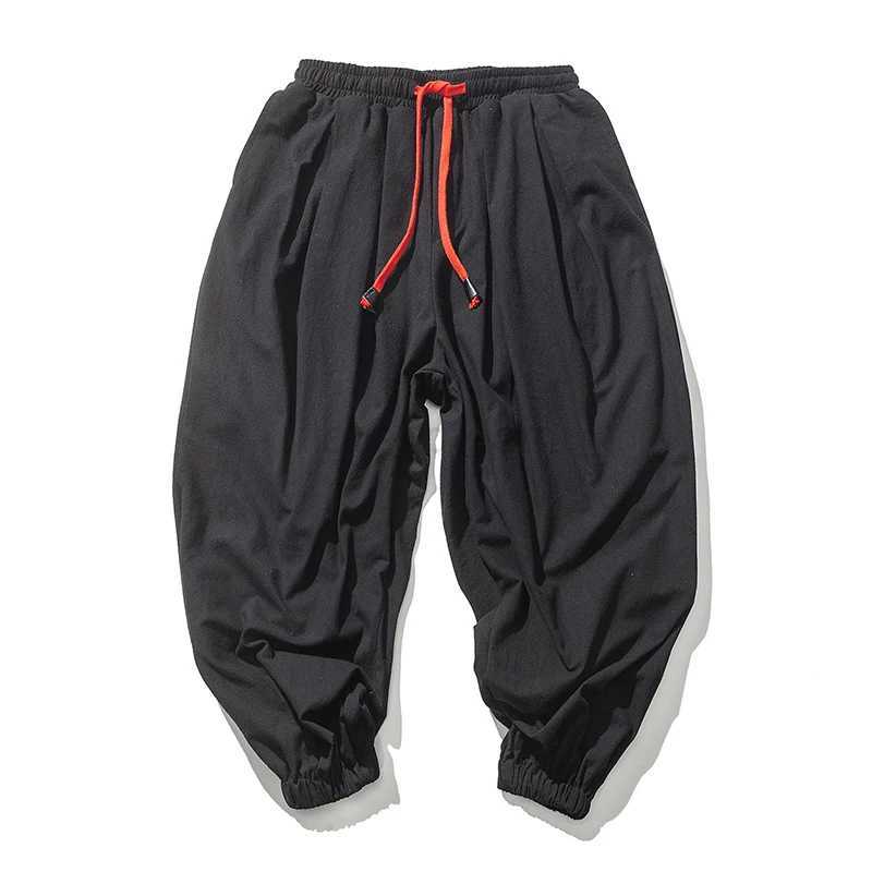 Spring Summer Solid Color Pants Men Loose Casual Wide Sweatpants Fashion Baggy Bottoms Casual Joggers Male Lantern PantsXJ240813