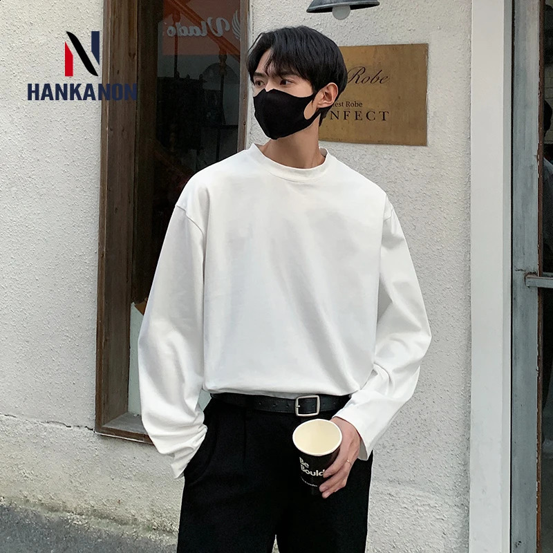 XS-5XL Oversized Unisex long-sleeve solid color T-shirt with an O-neck perfect for layering in the autumn. 240812
