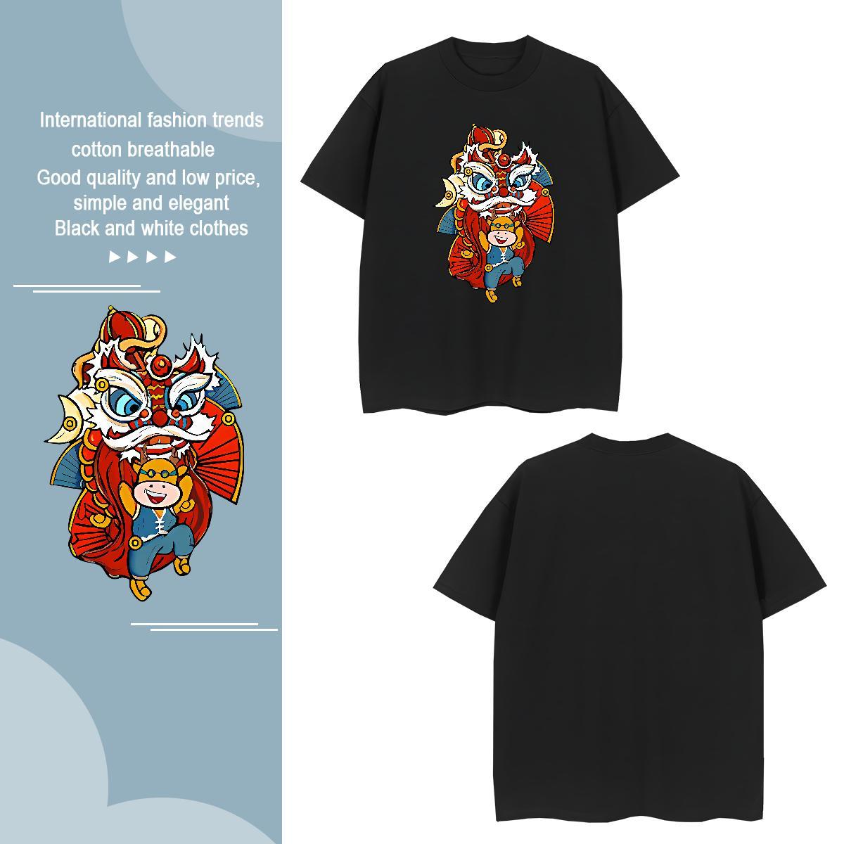 Man T Shirts 230g Pure Cotton High Street Hip Hop Breathable Short Sleeve Anime Tshirt for Man Woman Fashion New Designer Clothes