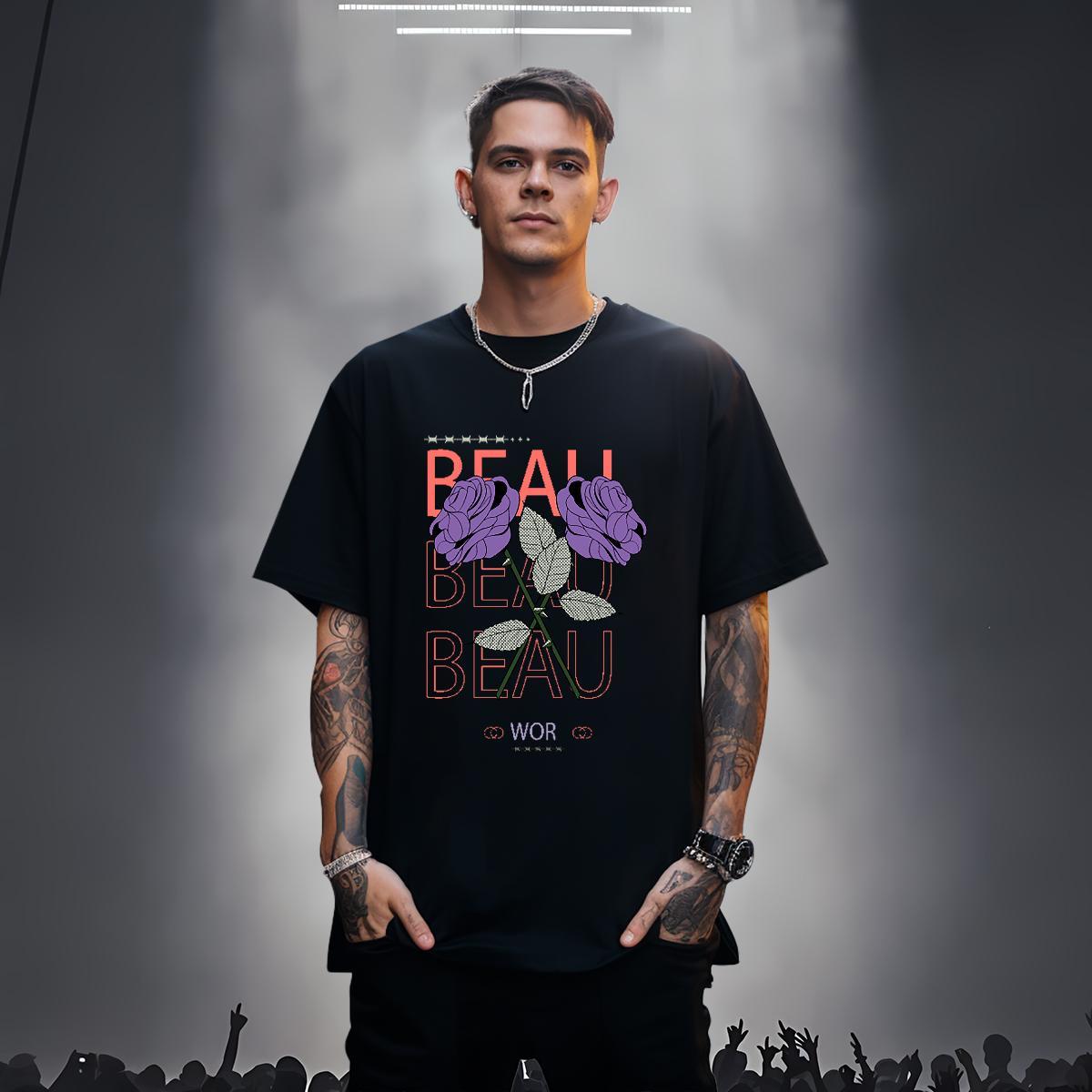 T Shirt For Man 230g 100% Cotton ROSE Casual Beach Pure Cotton Skull Men Clothes T-Shirt Classic Free Shipping Wear