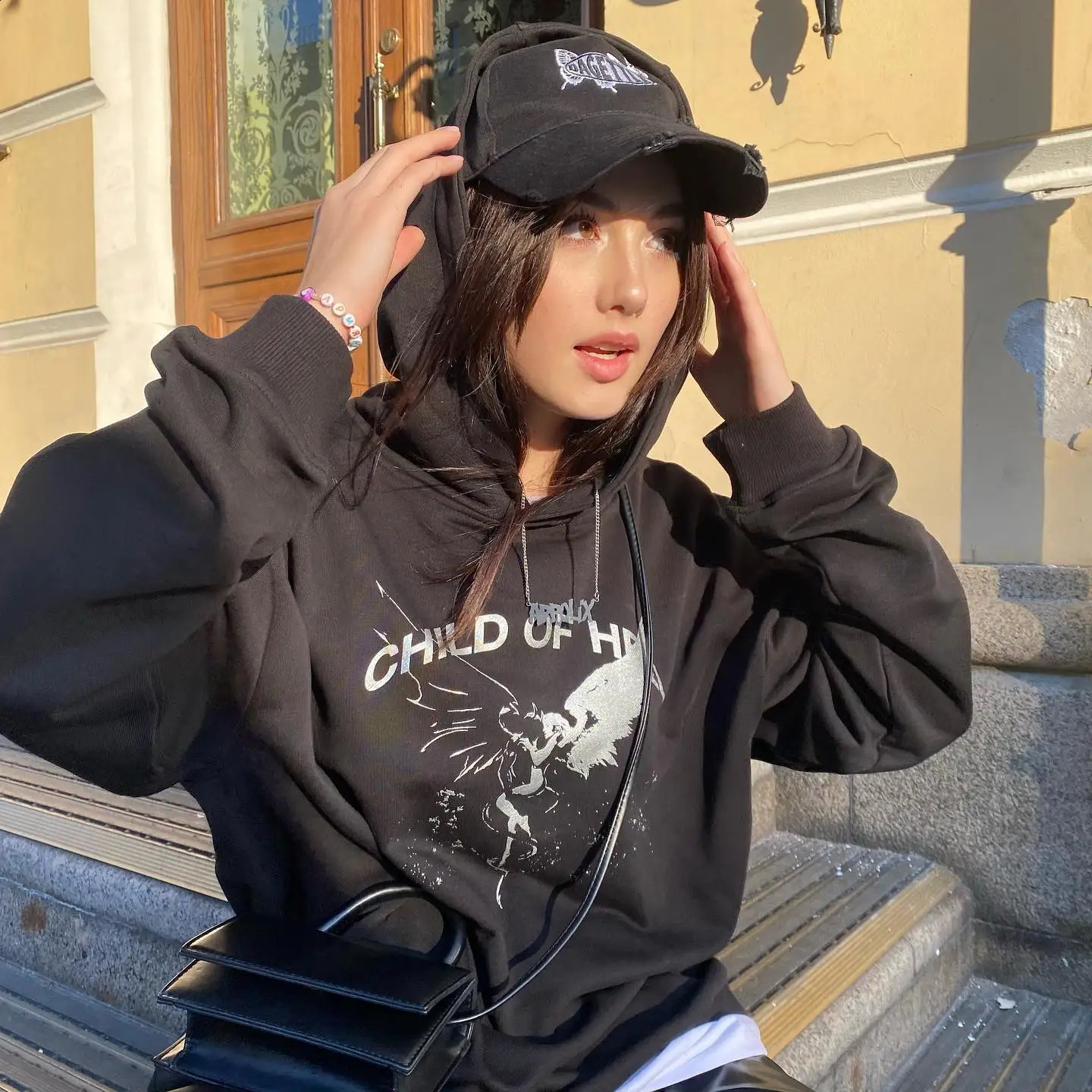 Classic Vintage Womens Printed Pattern Loose Pullovers Casual Streetwear Fashion Oversized Gothic Hoodies Harajuku Hoodies 240812