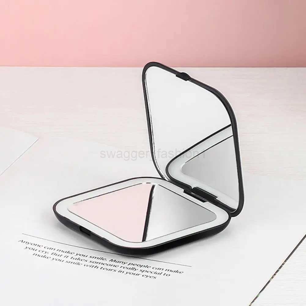 Cosmetic Mirror Mini Pocket Mirror Creative Make Up Stylish 5 Times Magnifying LED Vanity MirrorXJ240813