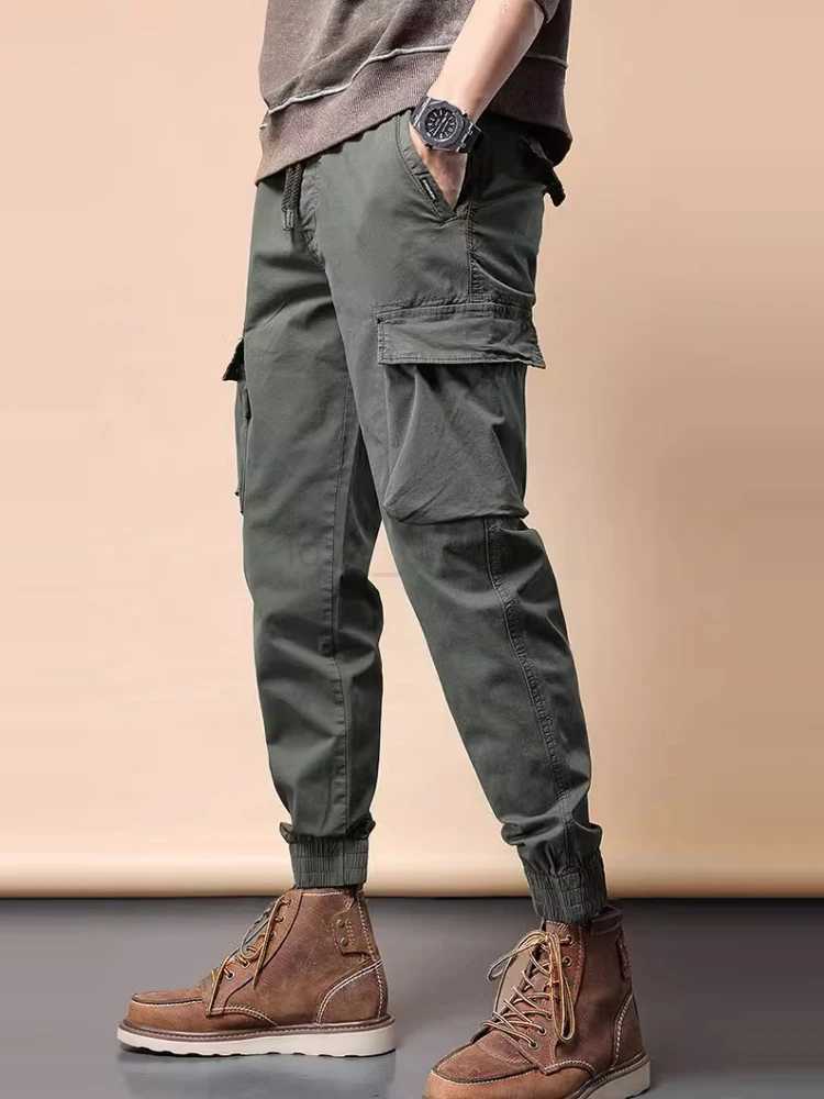 Casual pants for men with wide legs and bound feet Harlan pants for American style heavyweight retro work pantsXJ240813