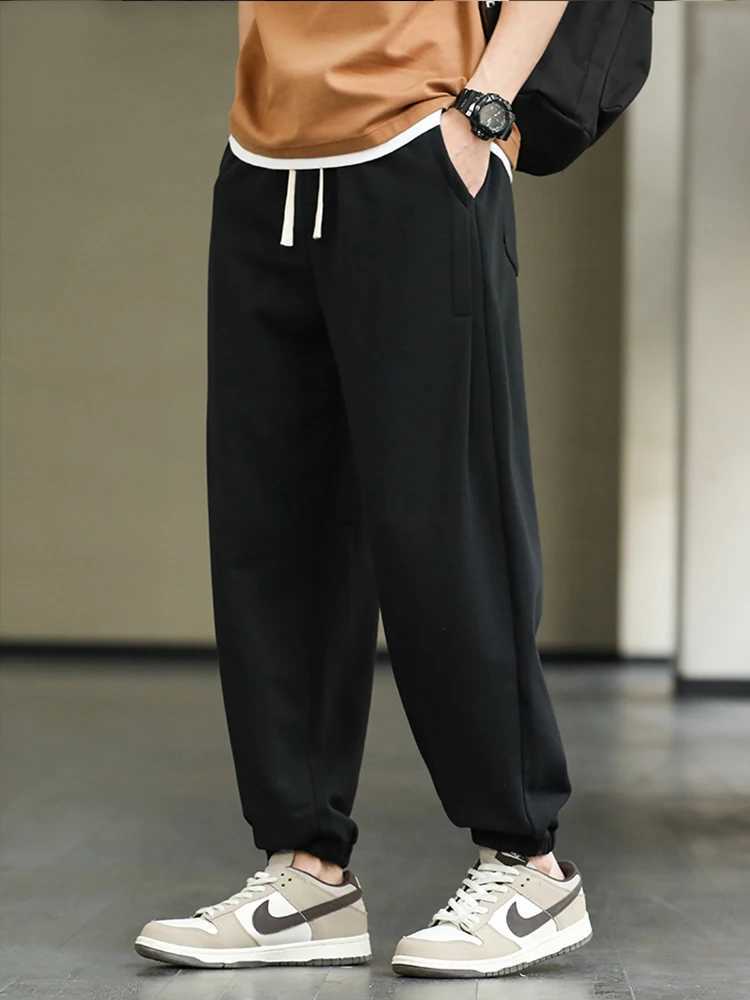 2023 New Mens Jogger Sweatpants Fashion Drawstring Streetwear Casual Baggy Trousers Male Cotton Loose Harem Pant Plus Size 8XLXJ240813