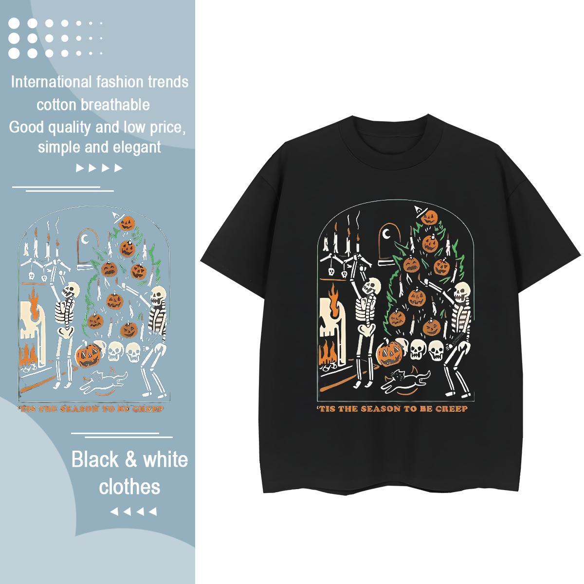 Brand T Shirt For Man halloween Short Sleeve Soft Street Anime 230g Cotton Men Tees 2024 Designer Tops Shirt