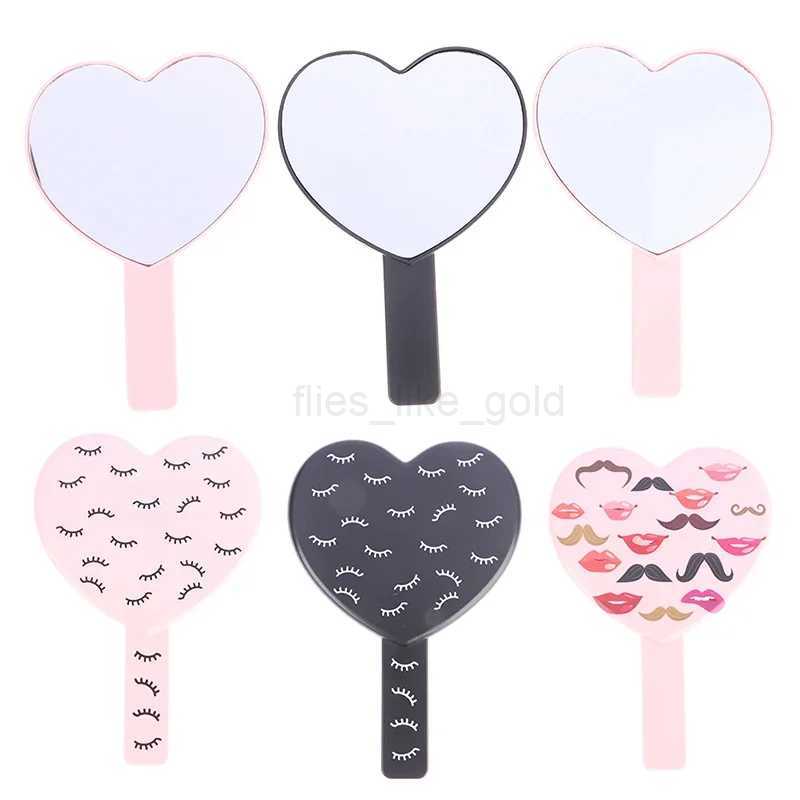 1 high-definition handheld heart-shaped eyelash mirror for mirror inspection makeup tool makeup mirror makeup mirror girls gift W240813