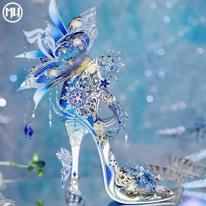 MU Snow Love Magic Crystal Shoes 3D Metal Puzzle Assembly Model Handmade DIY Y240812