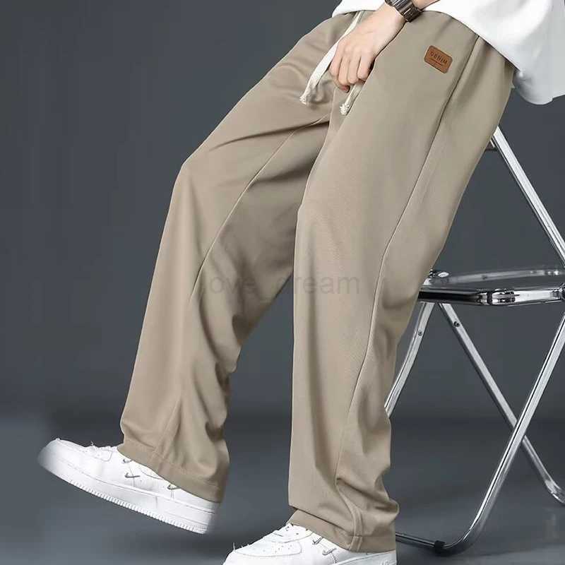 Mens high street trendy Instagram with trendy design sense niche cropped pants straight leg casual pantsXJ240813