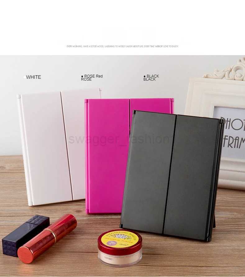 Portable LED Light Makeup Mirror Vanity Lights Compact Make Up Pocket Mirrors Vanity Cosmetic Hand Folding Led Mirror LampXJ240813
