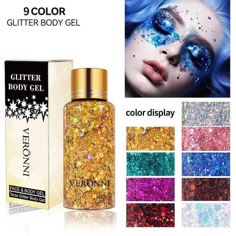 Shiny face eye lotion sequin gel stage party shimmer gel color makeup body lips hair nail cosmetics festival eye shadow W240812