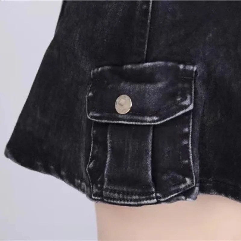JMPRS Ins Harajuku Low Waist Mini Pant Skirt with Belt Women Sexy Black Sashes Denim Skirts Female Punk Grunge Clubwear Mujer 240812