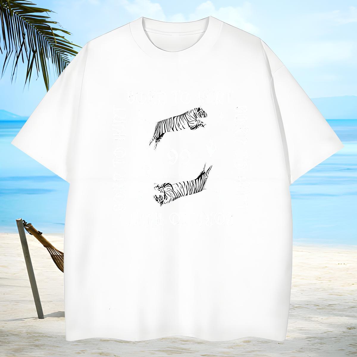 Classic T-Shirts for Men tiger Round Neck Short Sleeve Hip Hop White Plus Size 230g Cotton Couples T Shirts Designer Tops Tees