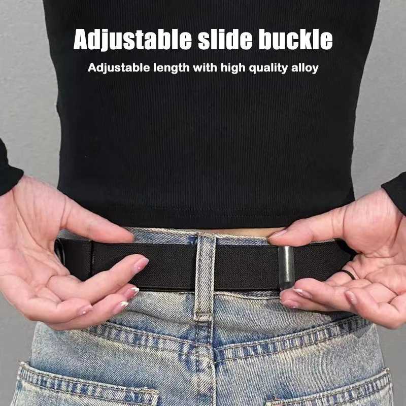 Fashionable buttonless waistband jeans dress buttonless invisible elastic waistband womens wrinkle free waistband W240807