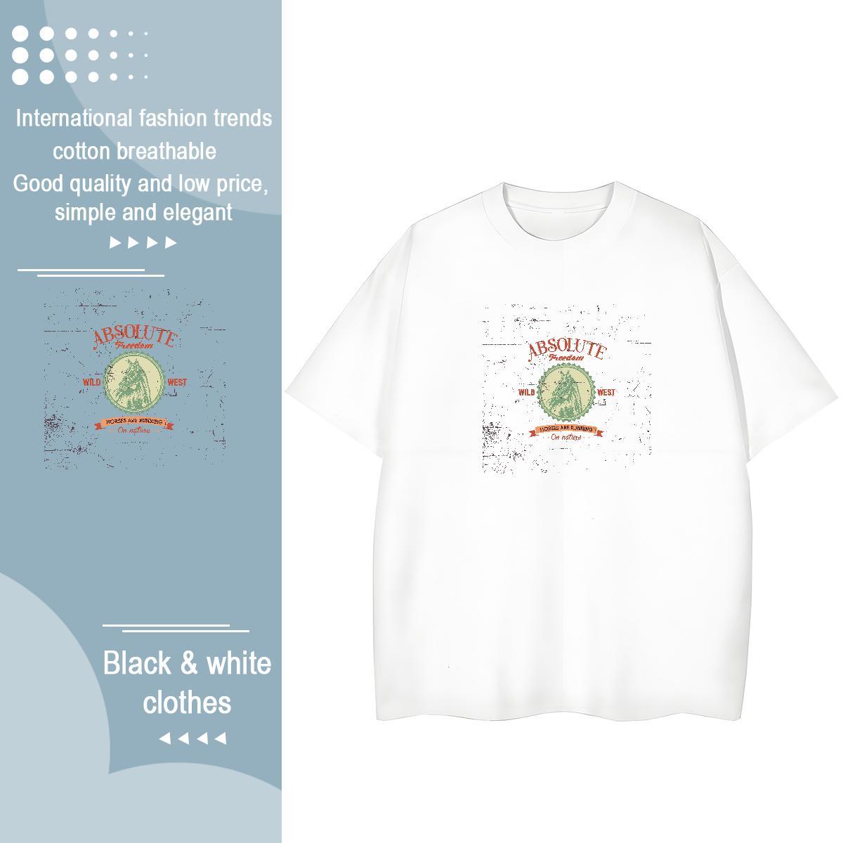 Designer T shirt dog Breathable Beach Custom Printed 100% Cotton 230g Couples T Shirts Fashion Design Top Tees