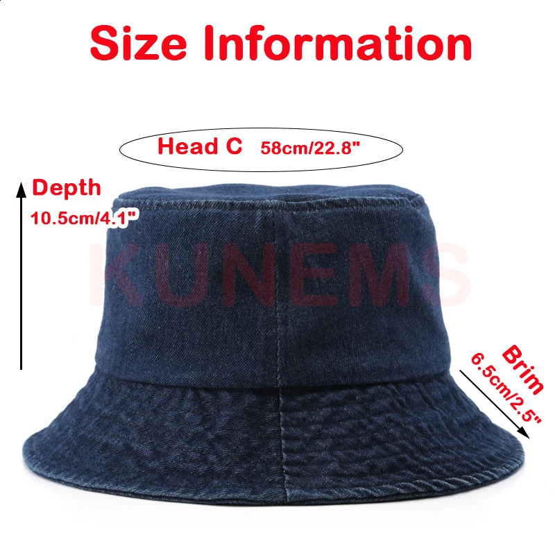 KUNEMS custom embroidered printed mens and womens cotton bucket hat n Jean Fisherman unisex wholesale 240812