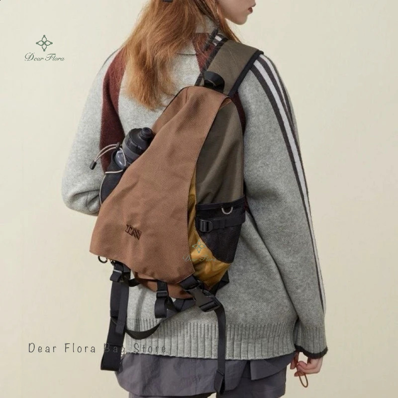 Y2k portable lightweight nylon cross body bag stylish Rucksack travel shoulder casual Knapsack outdoor sports unisex chest 240813