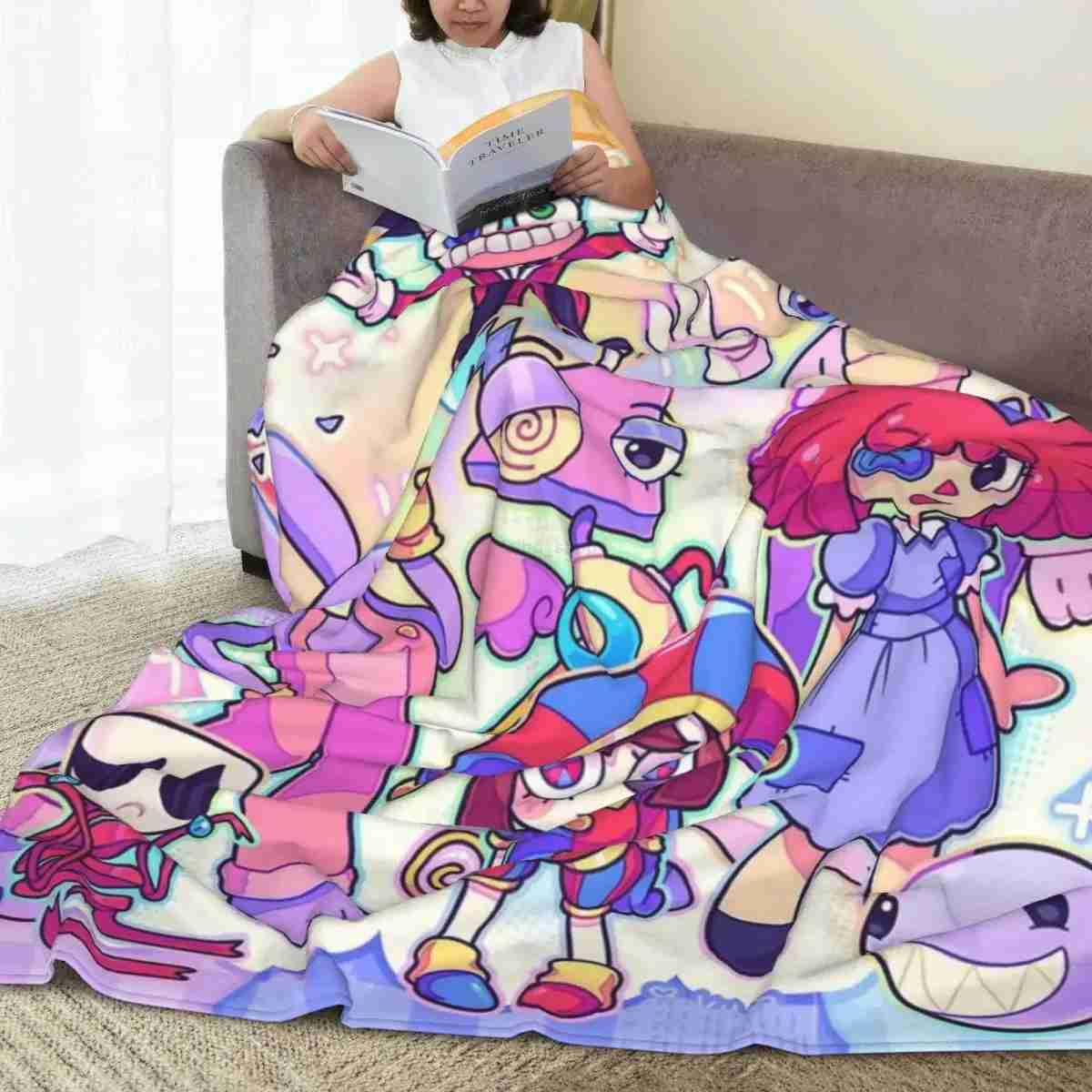 The Amazing Digital Circus Tv Series Blankets Flannel Awesome Warm Throw Blanket for Bedding Lounge Textile DecorXJ240813