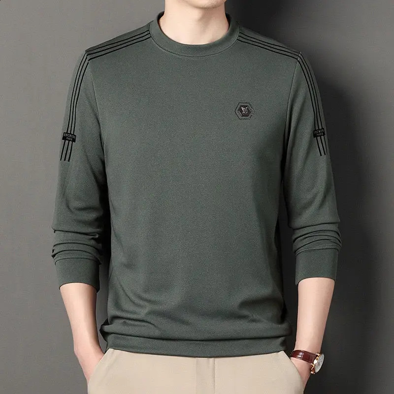 Autumn Winter Oversized Loose Casual Long Sleeve Tee Homme Fashion All-match Pullover Sweatshirt Male Tops Men Patchwork T-shirt 240812