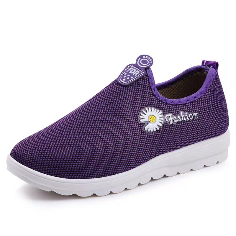 Ddmysports Walking Old Beijing Cloth Women S Mother Mesh Flat Casual Shoes Walking Outdoor Shoes