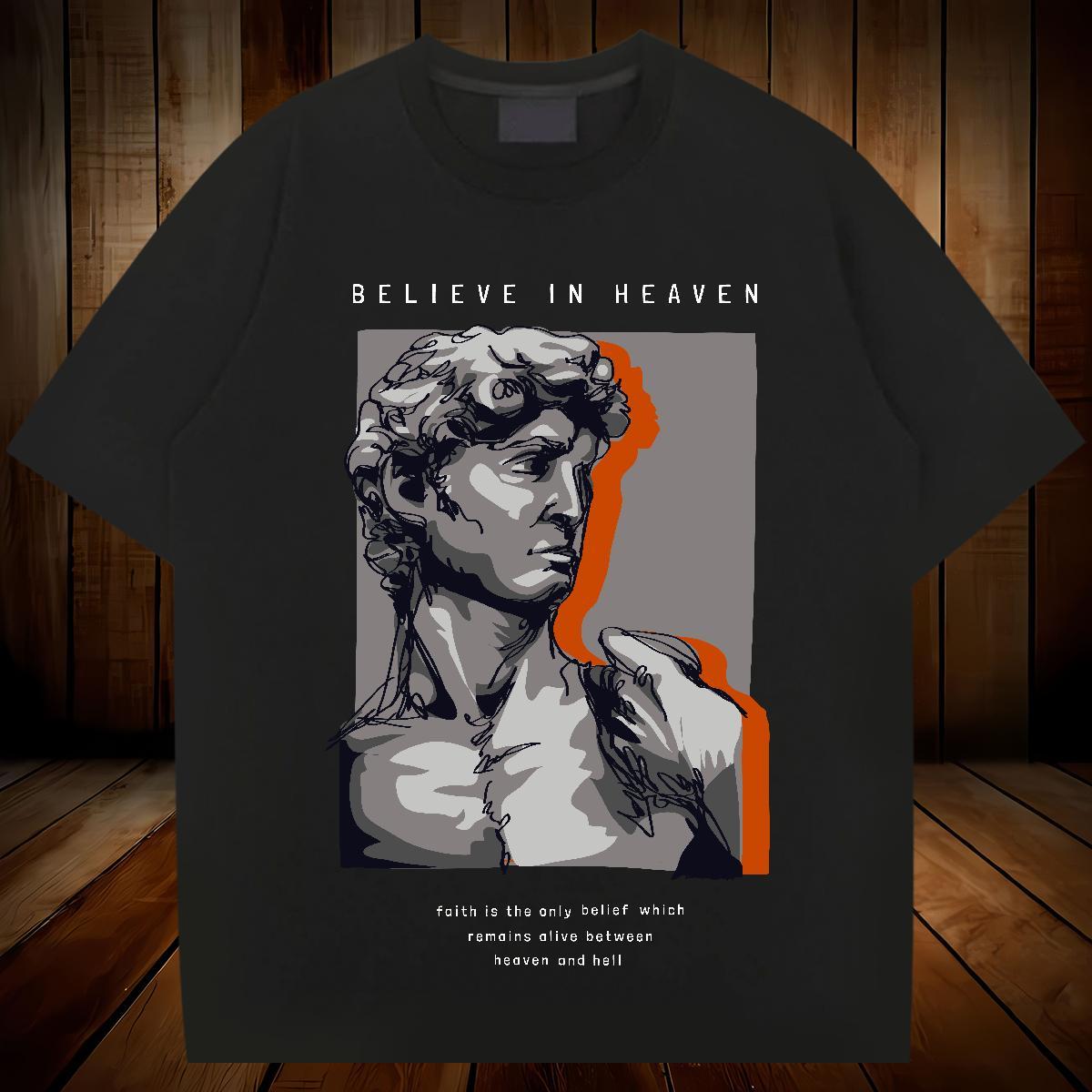 T Shirts Men 230g Cotton portrait Spring Summer Breathable Short Sleeve Oversized 3XL 4XL Men Tops Tees 2024 Summer Comfortable Tshirts