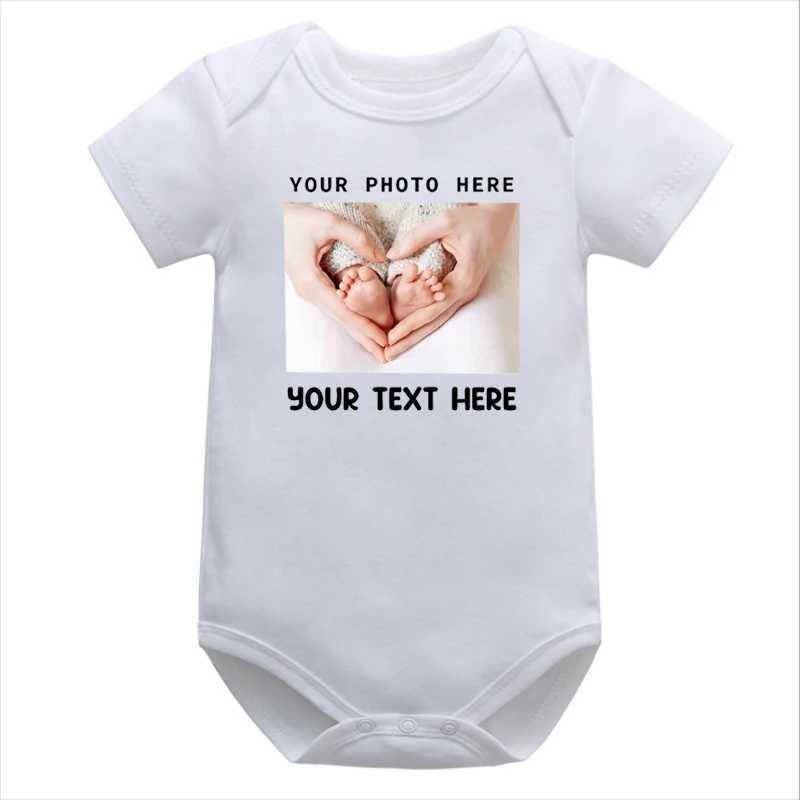 Customized photos of baby tight fitting clothes personalized photos of baby girls clothing customized text shirts personalized newborn baby clothing 0