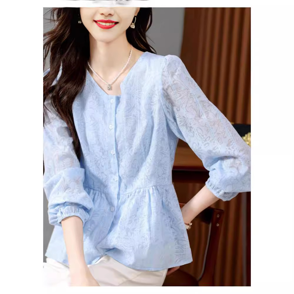 Xiaoxiangfeng Chiffon for Women's Spring and Autumn 2024 New Style Aging Reduction Top Short Skirt Small Shirt