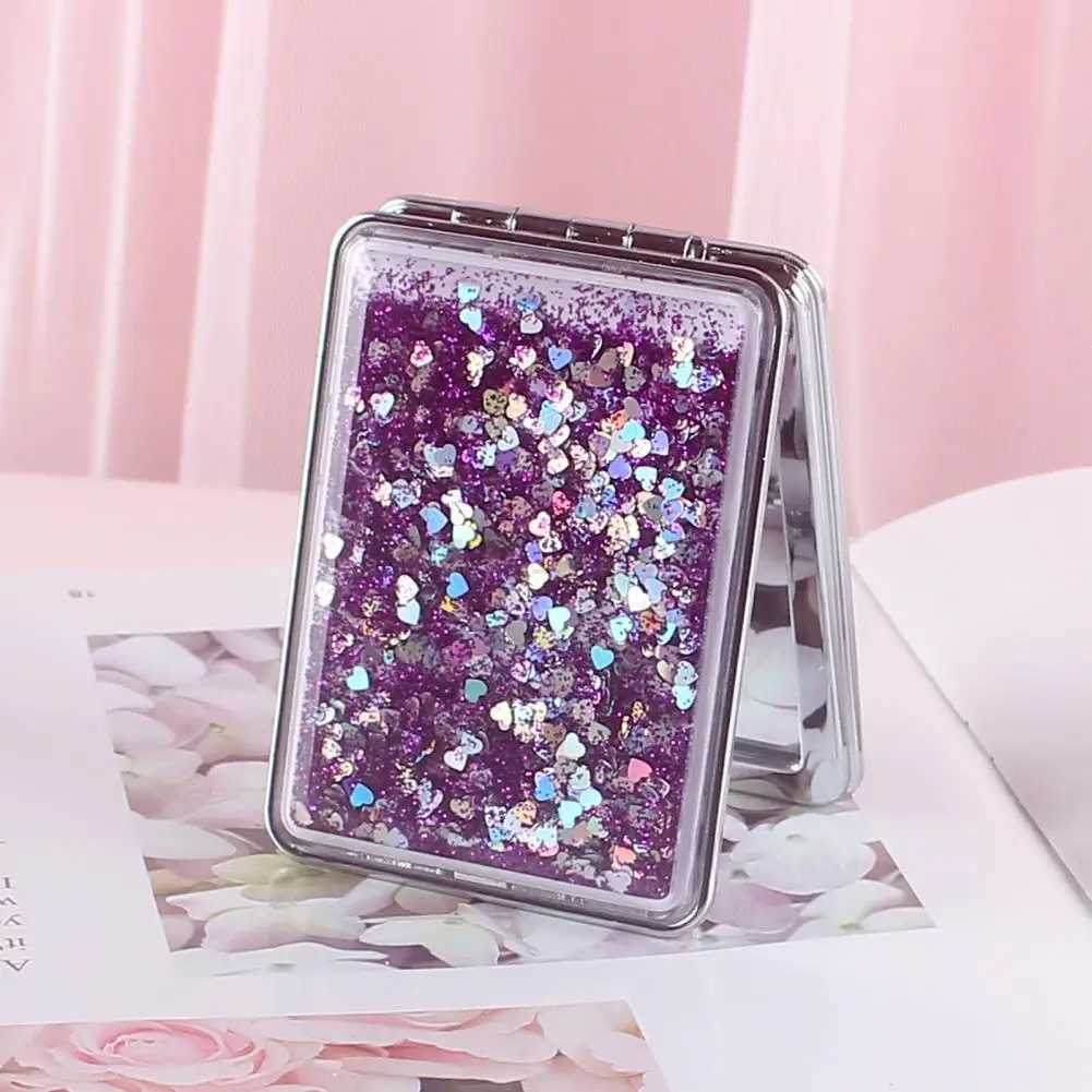Chic Makeup Mirror Compact Pocket Mirror Shiny Quicksand Beauty Stuff Long-lasting Makeup MirrorXJ240813