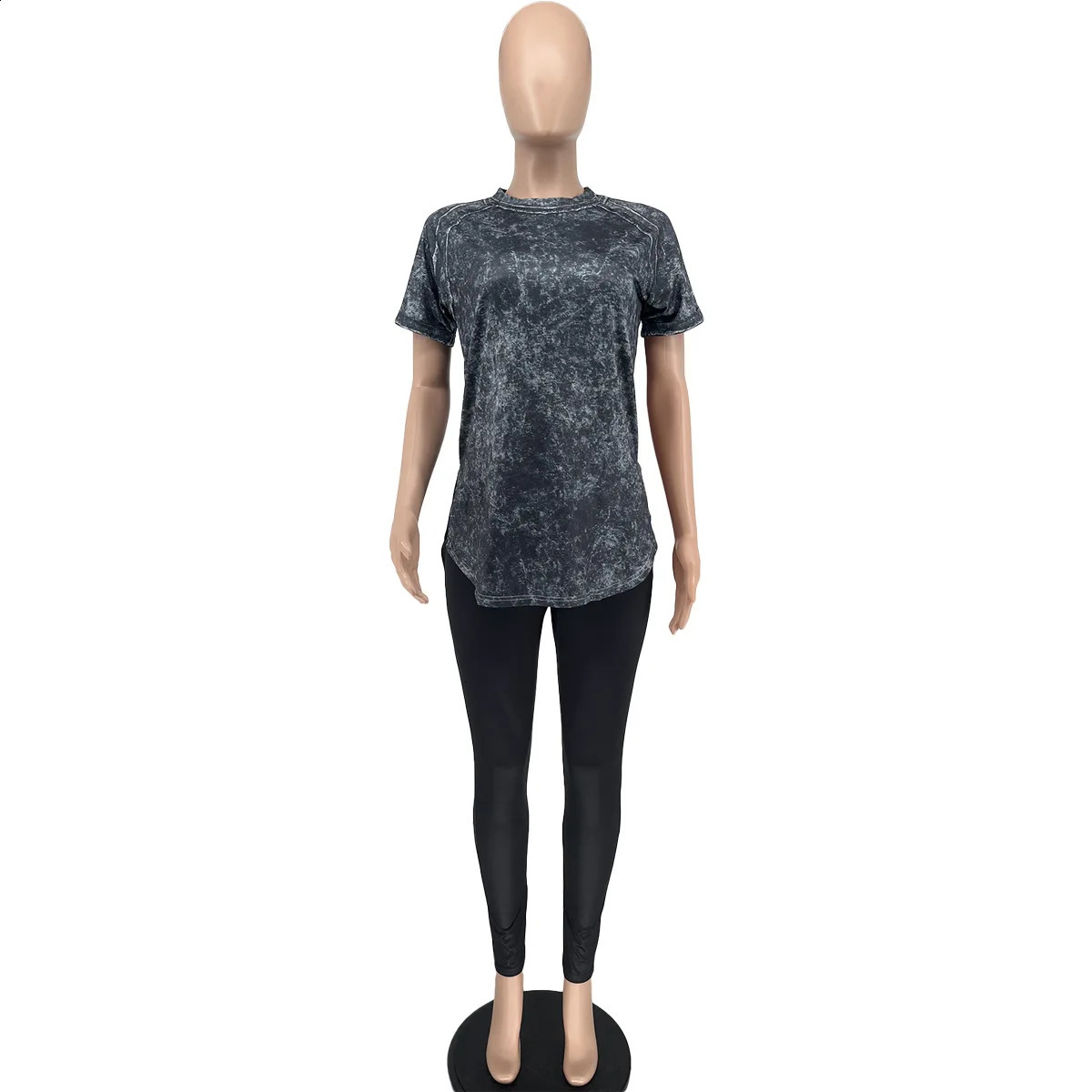 Fashion Prints Two Piece Sets Women Street Tracksuit Summer Casual Short Sleeves Split T-shirt Top leggings Pants Outfits 240813