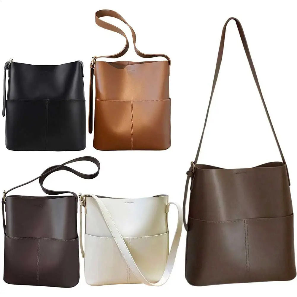 Womens PU Cross Bag Multi Pocket Shoulder Handbag Versatile Satchel Hobo Messenger Outdoor Travel 240813