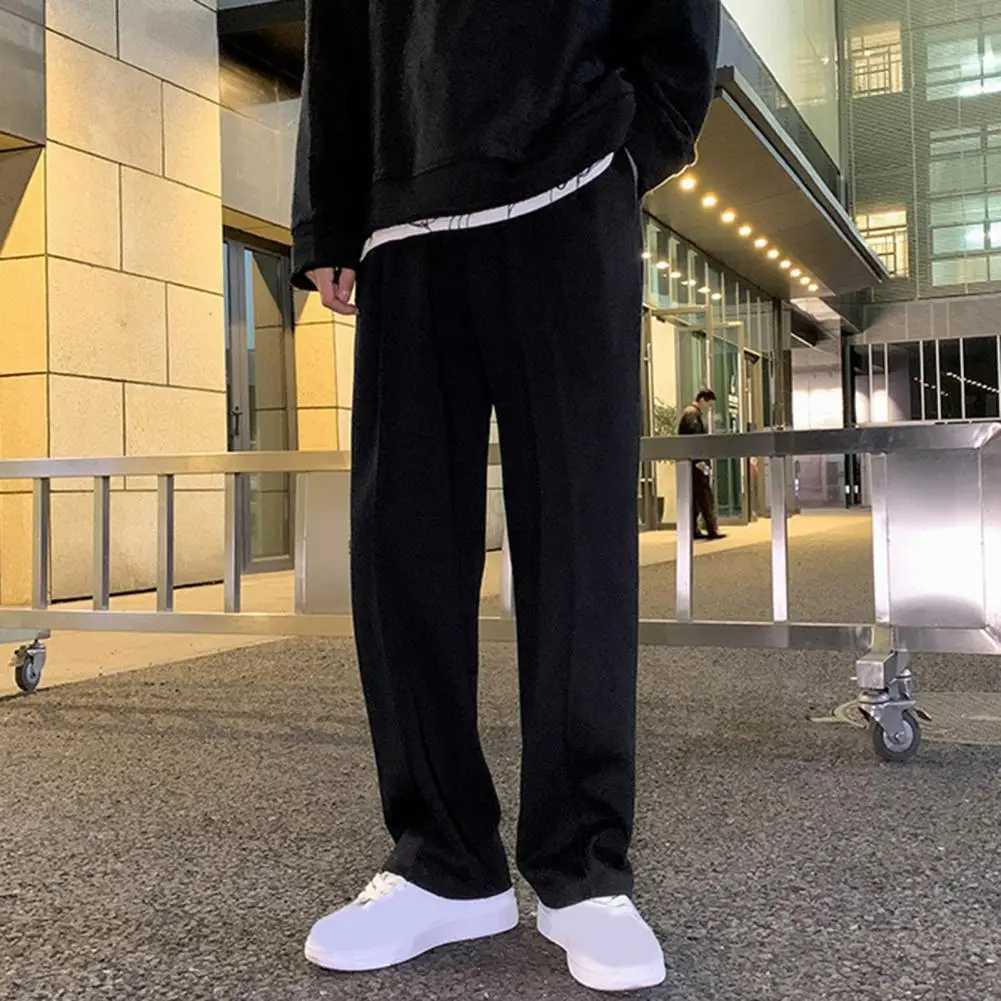 Drawstring Sweatpants Mens Fashion Casual Wide-leg Pants Men Streetwear Loose Straight Trousers Mens Joggers Track Pants S-2XLXJ240813