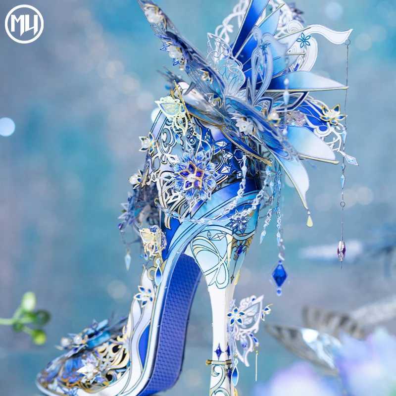 MU Snow Love Magic Crystal Shoes 3D Metal Puzzle Assembly Model Handmade DIY Y240812
