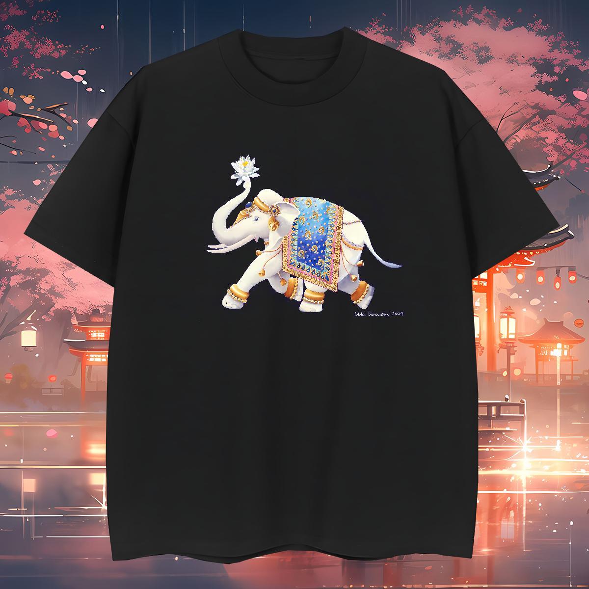Designer T Shirts Men elephant O Neck Short Sleeves Outdoor Customized Print 230g Cotton Men Tshirts Fashion Tee Shirt