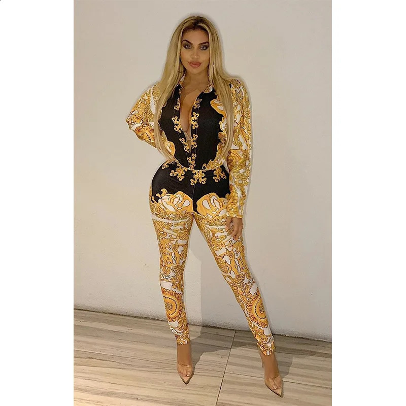 2024 Elegant Fashion Two-piece Chic Vintage Printed Long-sleeved Shirt Slim Small Foot Trousers Women TopsPants 2-piece Set 240813