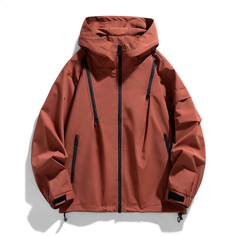 Men Jacket Coat Black Windbreaker Trench Plus Size 2024 Oversize Pockets Spring Autumn Hooded Casual Male Thin Softshell Loose 240812