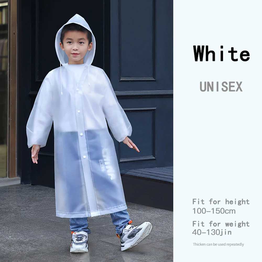 Fashion EVA Children Raincoat Thickened Waterproof Rain Coat Kids Clear Transparent Tour Waterproof Rainwear Suit Dropshiping Y240810