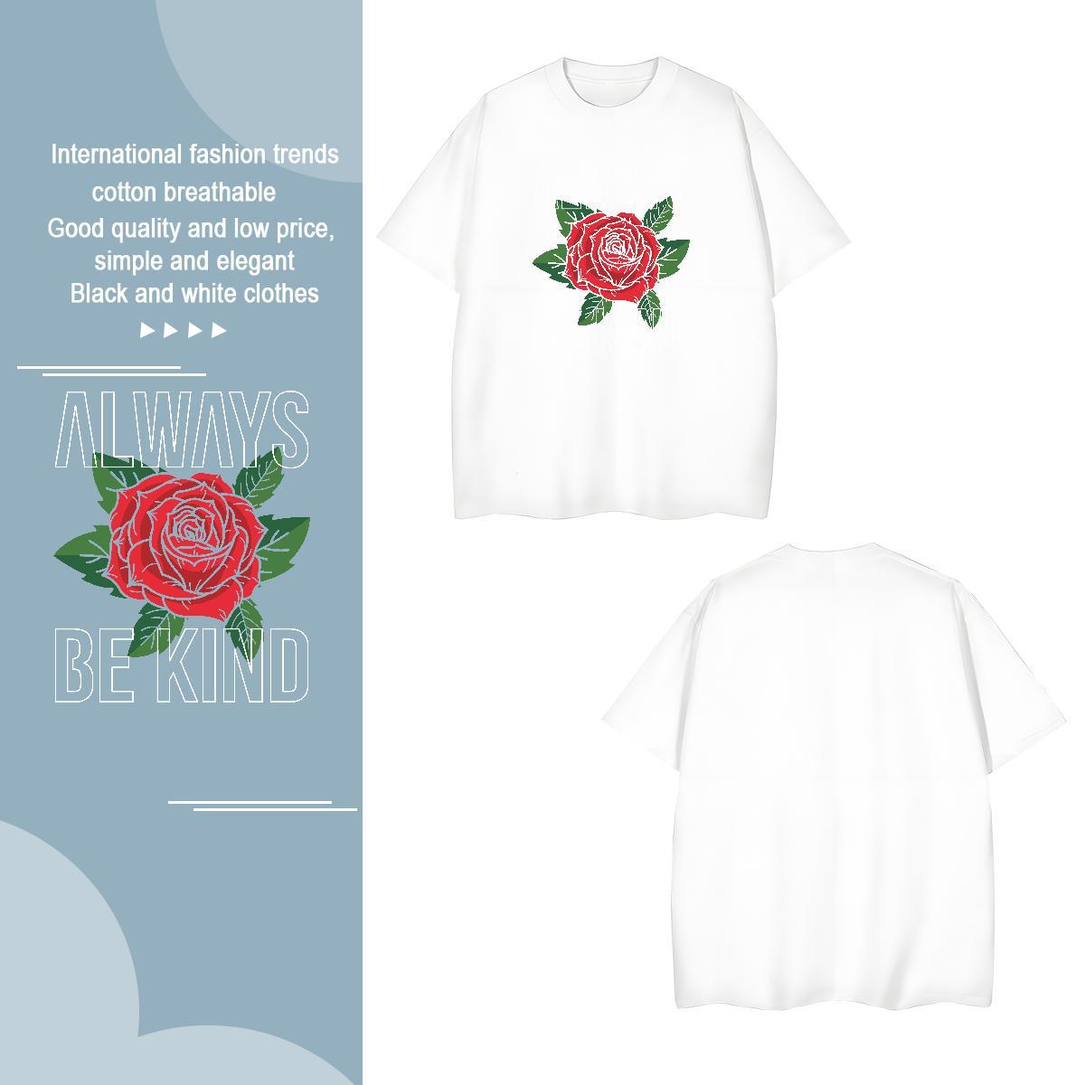 Classic letter T shirt Casual Mens Tshirts 230g Cotton 2024 DIY Short Sleeve Soft Anime Wear