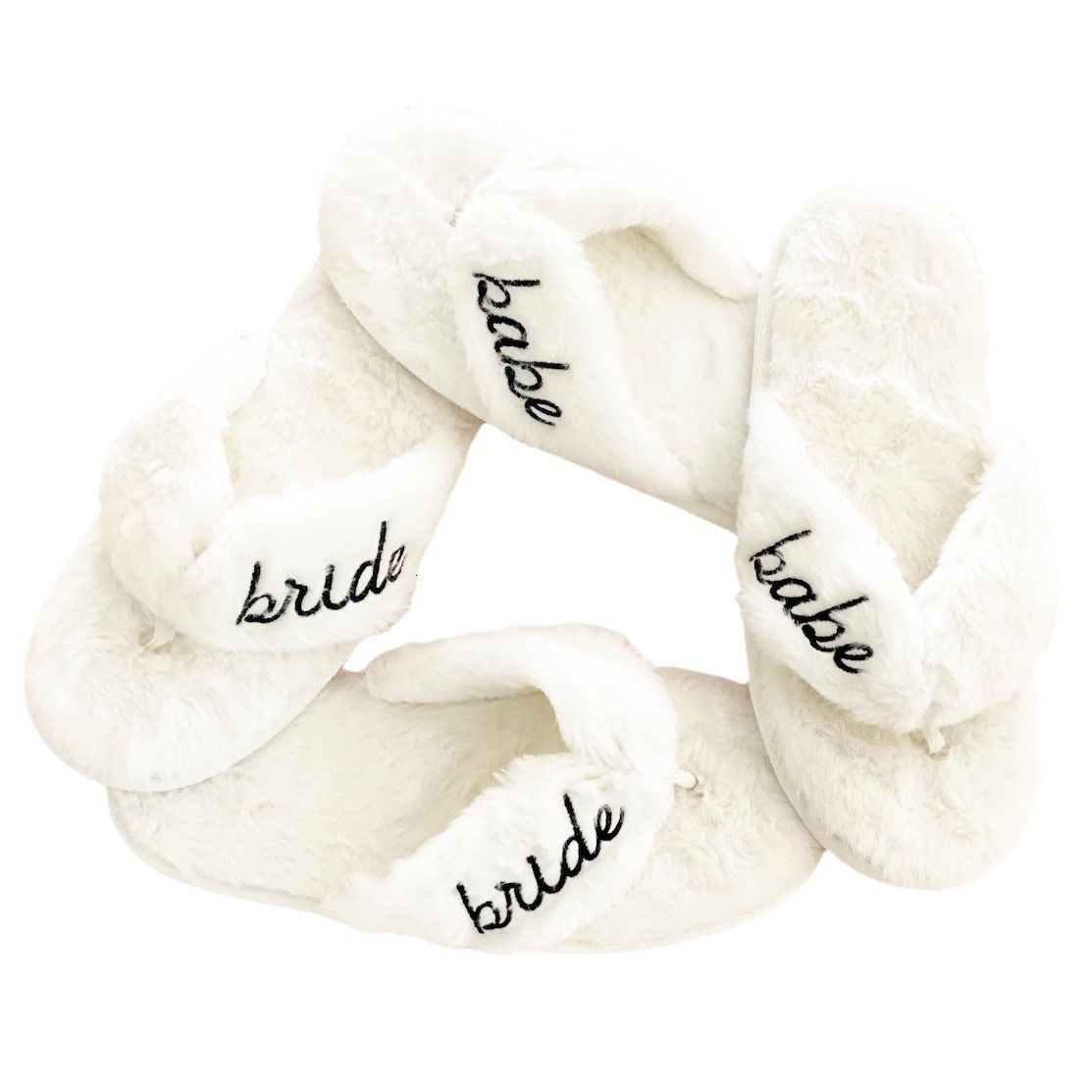 Designer's New Women's Plush Flip Cover Bridal Bridesmaid Wedding Slippers, Singles Party Personalized Sandals
