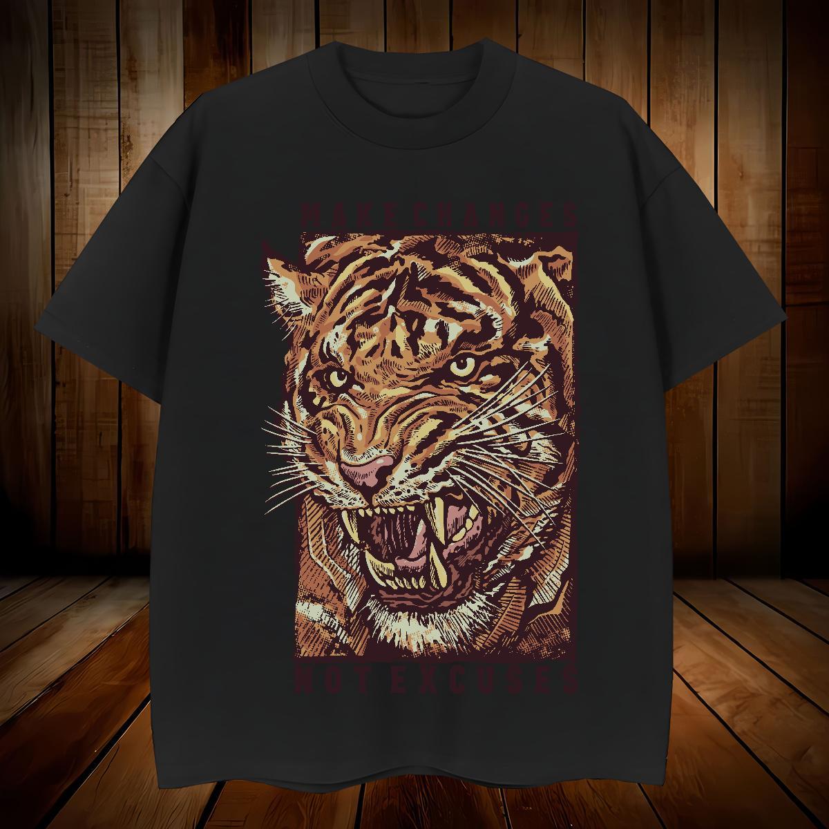 Cool Design T-Shirts tiger Breathable Crew Neck Hip Hop Custom Anime 230g 100% Cotton Men Clothes T-Shirt Fashion New Tees