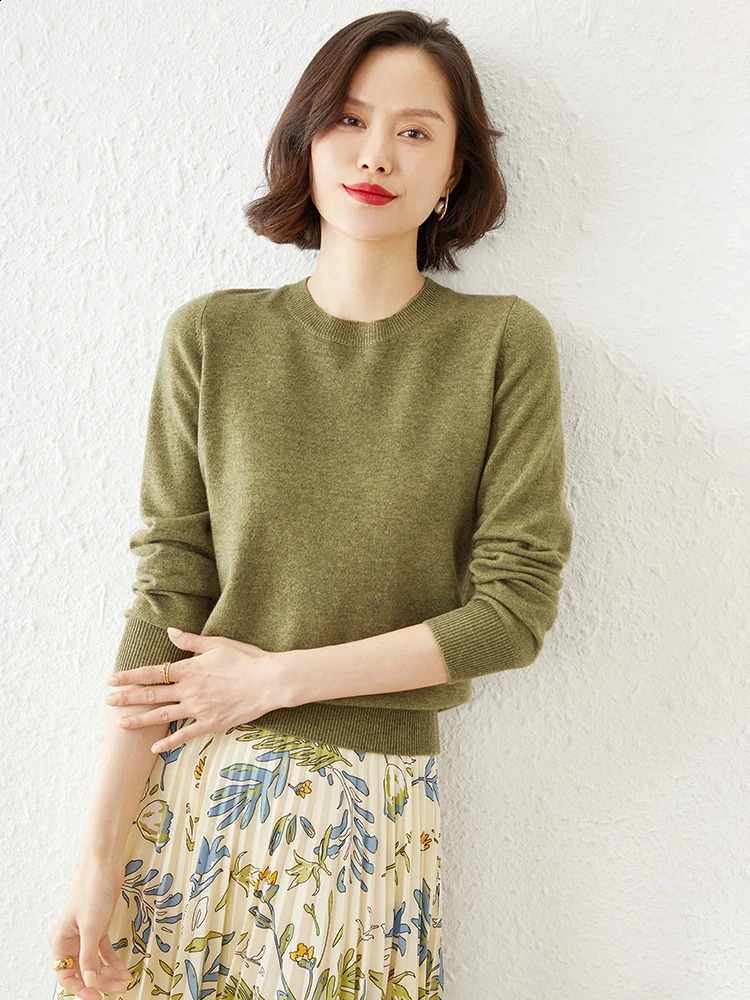 CAIXINGLE Classic style s Of Wool Sweater Round Collar Fashion On The Solid Color Long Sleeve Knitted Pullover S-XXXL 240812