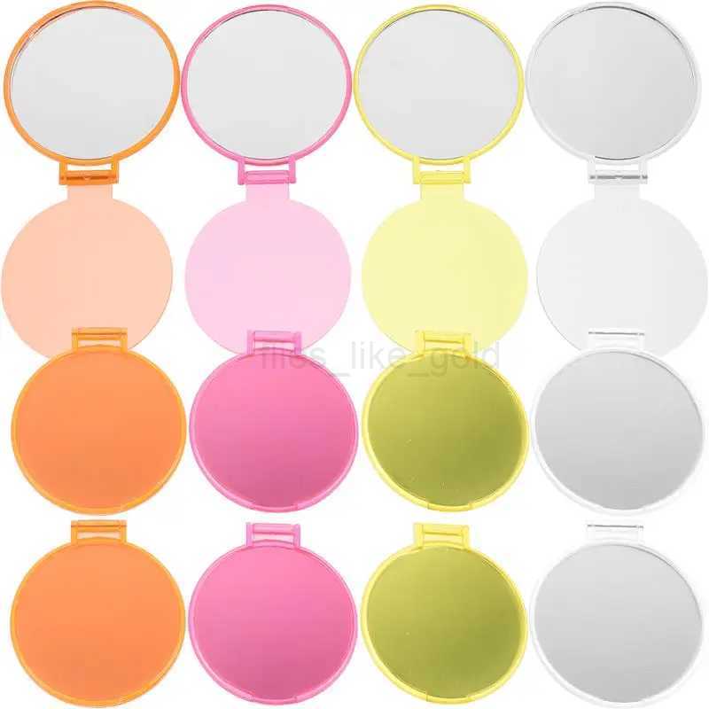 12 foldable makeup mirrors portable mini round makeup mirrors pocket mirrors womens makeup mirrors random colors W240813