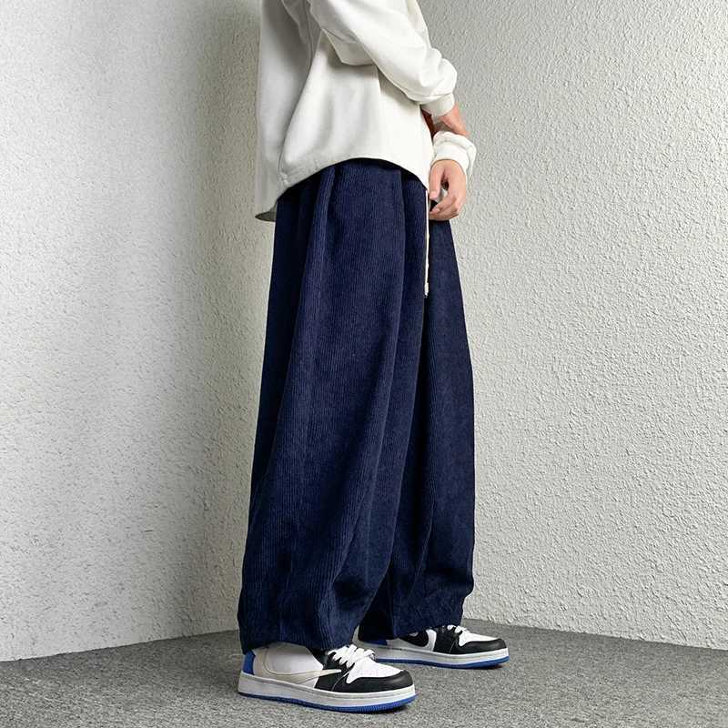 Casual Mens Trousers Harajuku Solid Male Harem Pants Corduroy Oversize Loose Fashion Men Women Jogger Pants Streetwear 5XLXJ240813