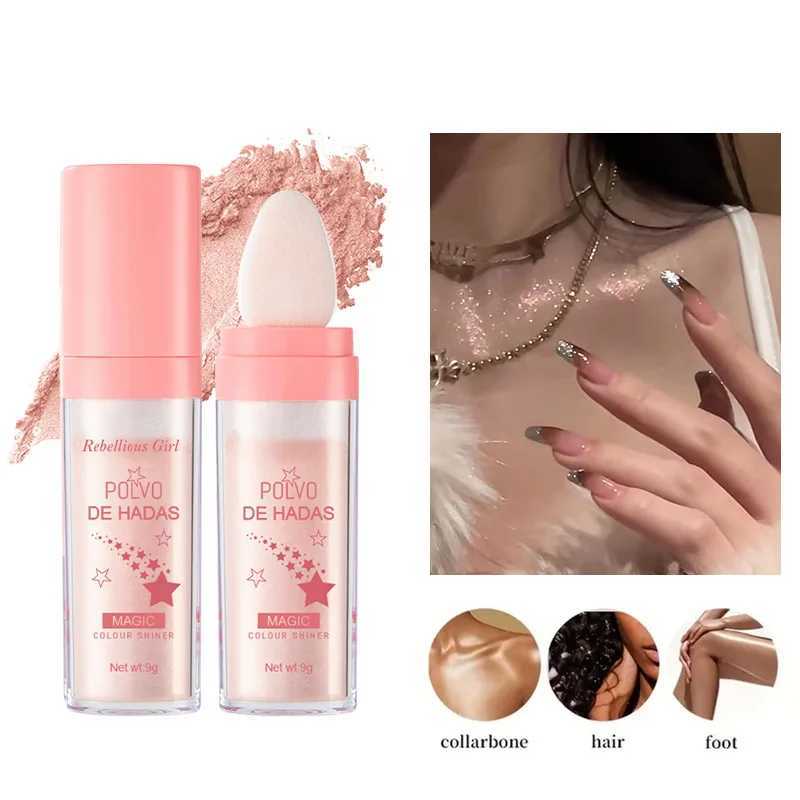 Highlight Powder White Moonlight Polvo De Hadas Flash Micro Light Contour Shadow Illuminator Female Facial Body Flash Makeup W240812