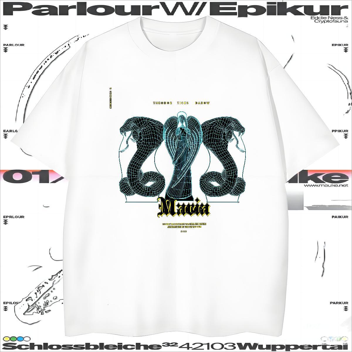 TOP Quality Mens T Shirts snake Short Sleeve Soft Casual Asian Size 230g Pure Cotton Tshirt for Man Woman Fashion Designer Tops Tees