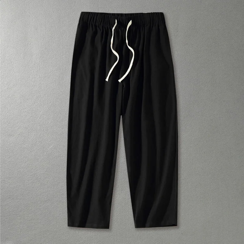 Summer Men Pants 12XL 11XL 10XL 9XL 8XL 7XL Waist 170cm Cotton Plus Size Ankle-length Pants 240812