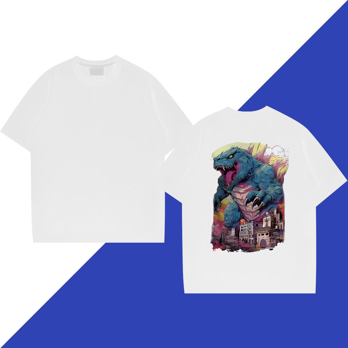Stylist Men Tees dinosaur Sports Casual 230g Cotton Tshirts Breathable TOP Quality Men T Shirts Anime Print