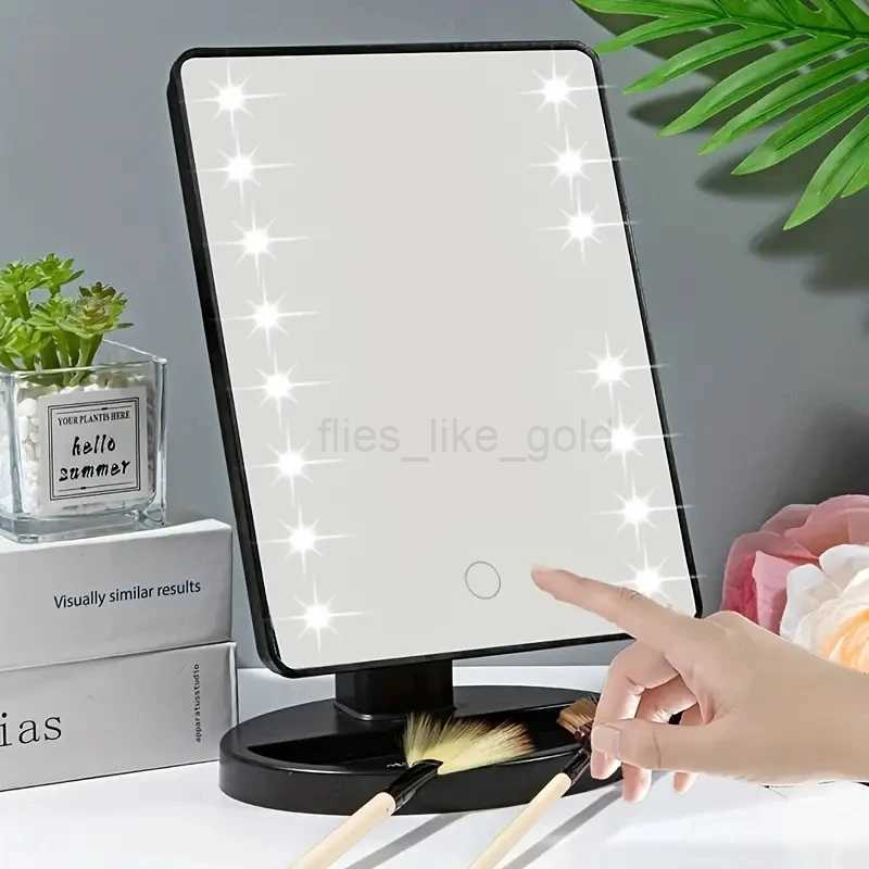 Lighted Makeup MirrorSquare Battery USB RechargeableDual-use Beauty MirrorTouch Screen VanityMirrorBrightnes W240813