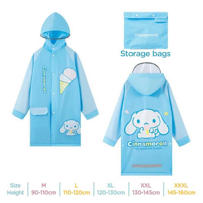Japanese Amine Raincoat Stay Dry Comfy in the Rain Outdoor Walking Cycling Kids Poncho Hooded Jacket for Girls Boys Y240810
