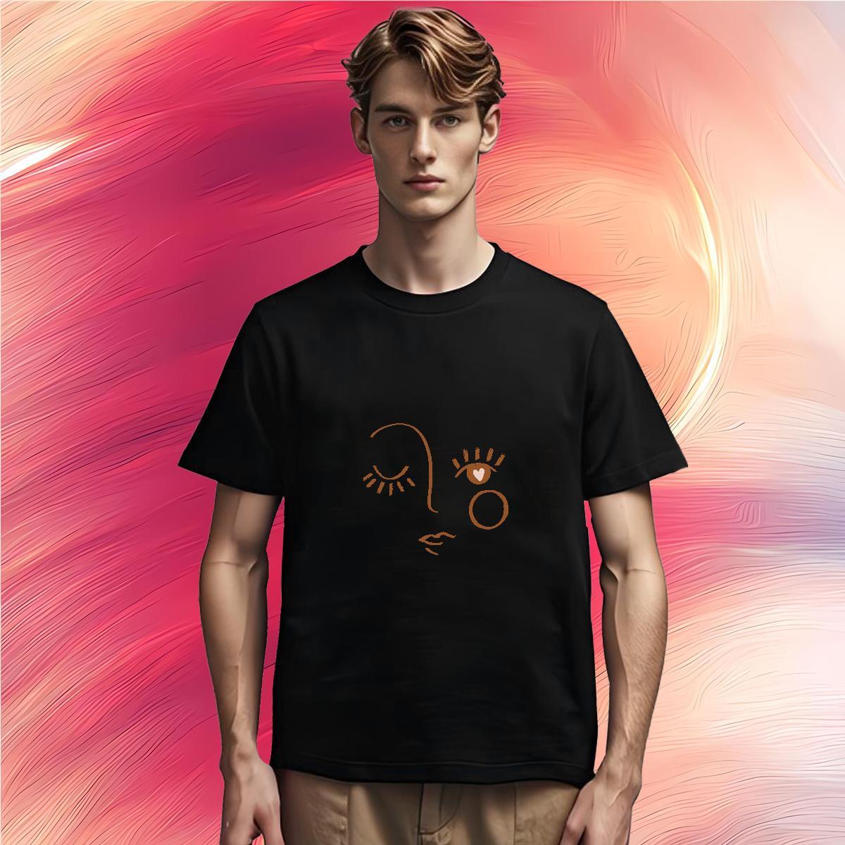 T Shirts Men 230g Pure Cotton handpainted Home Outdoor Breathable Crew Neck Cartoon Printing L-4XL Mens Tshirts New Arrival Designer Tops Shirt