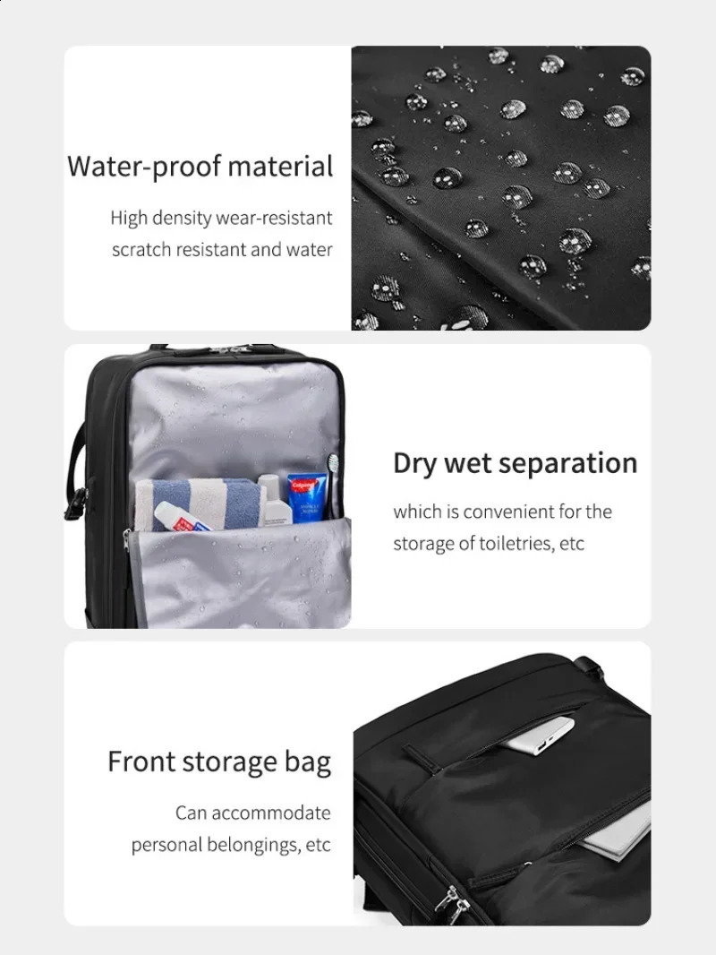 WomensMens Travel Backpack Cabin Size Laptop Large Airline Approved Waterproof 240813