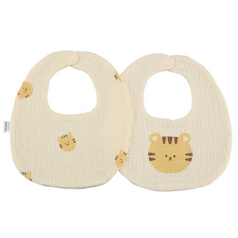 Bibs Burp Cloths 2pcs/set Summer Cotton Gauze Baby Print Bibs Infant Bib Newborn Burp Cloths Bandana Scarf for Kids Boy Girl Feeding Saliva TowelL4812